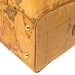 مملوكة مسبقًا Alivero Martini 1A Classe Tan Geo Print Coated Canvas and Leather Duffel Bag