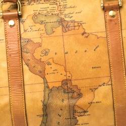 مملوكة مسبقًا Alivero Martini 1A Classe Tan Geo Print Coated Canvas and Leather Duffel Bag