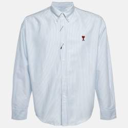 مملوكة مسبقًا قميص أمي ألكسندر ماتيوسي قطن مخطط أزرق مقاس متوسط - ميديم