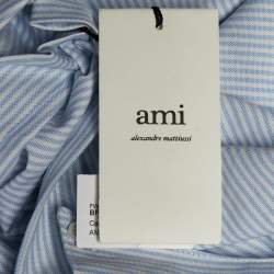 Pre Owned قميص أمي ألكسندر ماتيوسي قطن مخطط أزرق مقاس متوسط - ميديم