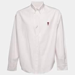 مملوكة مسبقًا قميص أمي ألكسندر ماتيوسي قطن مخطط وردي بأزرار مقاس متوسط - ميديم