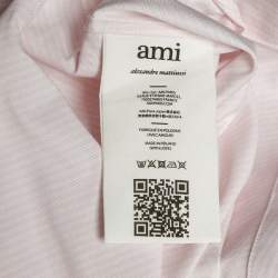 Pre Owned قميص أمي ألكسندر ماتيوسي قطن مخطط وردي بأزرار مقاس متوسط - ميديم