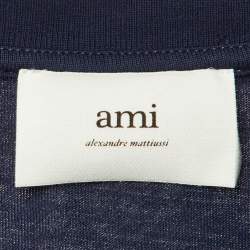 Pre Owned Ami Alexandre Mattiussi Blue Cotton Crew Neck T Shirt