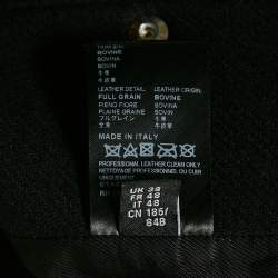 Amiri Black Embroidered Wool and Leather Varsity Jacket S