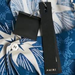 Amiri Blue Startburst Print Crepe Champ Shirt XL