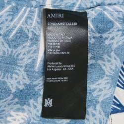 Amiri Blue Startburst Print Crepe Champ Shirt XL