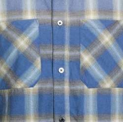 Pre Owned Amiri Blue And Yellow Cotton Plaid Frayed Edge Detail Shirt L