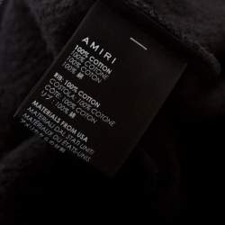 Pre Owned Amiri Black Knit Glitter Dagger Detail Hooded Sweatshirt S