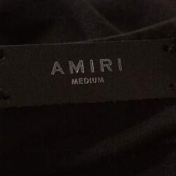 Pre Owned Amiri Black & Blue Deserve Print Cotton Crew Neck T-Shirt M