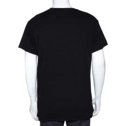 Pre Owned Amiri Black & Blue Deserve Print Cotton Crew Neck T-Shirt M