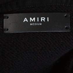 Amiri Black & Yellow Bones Print Cotton Pullover Hoodie M