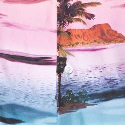 Amiri Multicolor Beverly Hills Print Silk Short Sleeve Hawaiian Shirt L