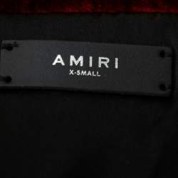 Amiri Red Velvet Zip Front Oversized Jacket XS