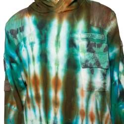 Amiri Multicolor Tie-Dye Printed Cotton Knit Commando Patch Detail Hoodie M