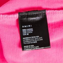 Pre Owned Amiri Pink Cotton Five Star Logo Printed Crewneck T-Shirt XS