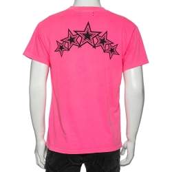 Pre Owned Amiri Pink Cotton Five Star Logo Printed Crewneck T-Shirt XS