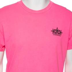 Pre Owned Amiri Pink Cotton Five Star Logo Printed Crewneck T-Shirt XS