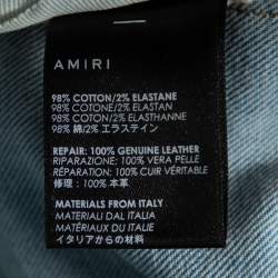 Amiri Indigo Light Wash Denim Distressed Art Patch Jeans XS