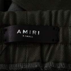 Pre Owned Amiri Military Green Cotton Slim-Fit Cargo Sweatpants XS