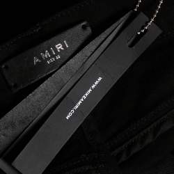 Pre Owned Amiri Black Distressed Denim & Printed Inset Detailed Jeans M