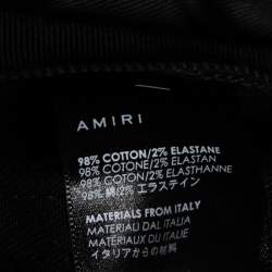 Pre Owned Amiri Black Distressed Denim & Printed Inset Detailed Jeans M