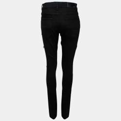 Pre Owned Amiri Black Distressed Denim & Printed Inset Detailed Jeans M
