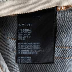 Amiri Blue Bandana Print Distressed Denim Jeans M