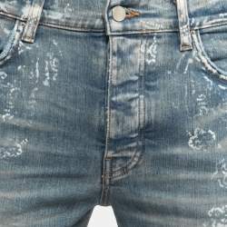 Amiri Blue Bandana Print Distressed Denim Jeans M