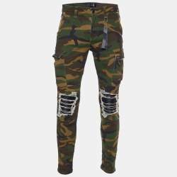 Pre Owned Amiri Green Camouflage Print Cotton Cargo Pants M