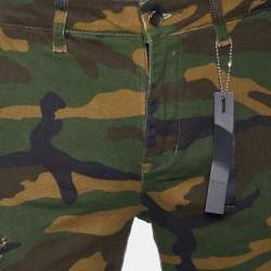 Amiri Green Camouflage Print Cotton Cargo Pants M