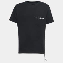 Amiri Black Cotton Logo Print Pocket T-Shirt L