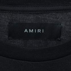 Amiri Black Cotton Logo Print Pocket T-Shirt L