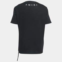 Amiri Black Cotton Logo Print Pocket T-Shirt L
