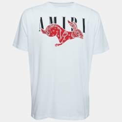 Amiri Black Cotton Bandana Rabbit Logo T-Shirt L