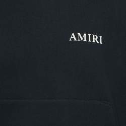 Pre Owned Amiri Black Cotton Logo Print Hoodie S