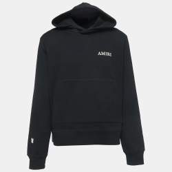 Pre Owned Amiri Black Cotton Logo Print Hoodie S