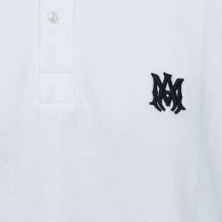 Amiri WhiteCotton Pique Logo Polo T-Shirt XL