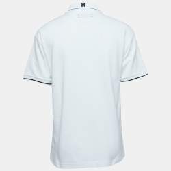 Amiri WhiteCotton Pique Logo Polo T-Shirt XL