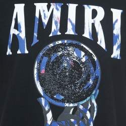 Amiri Black Cotton Crystal Ball Print T-Shirt L