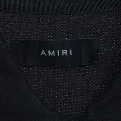 Amiri Black Cotton Pique Logo T-Shirt S
