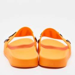 Amiri Orange Rubber Logo Pool Slide Sandals Size 45