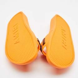 Amiri Orange Rubber Logo Pool Slide Sandals Size 45