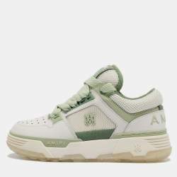 Amiri White/Green Leather and Mesh MA1 Lace Up Sneakers Size 40
