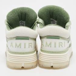 Amiri White/Green Leather and Mesh MA1 Lace Up Sneakers Size 40