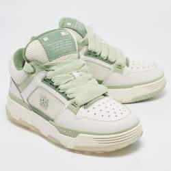 Amiri White/Green Leather and Mesh MA1 Lace Up Sneakers Size 40