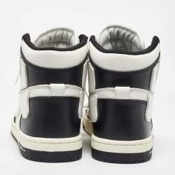 Amiri White/Black Leather Skel High Top Sneakers Size 43