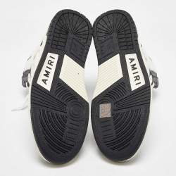 Amiri White/Black Leather Skel High Top Sneakers Size 43