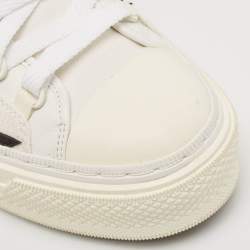 Amiri White/Black Canvas and Leather Stars Court High Top Sneakers Size 45