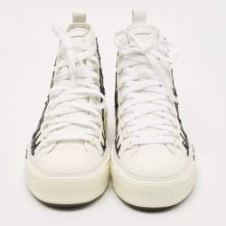 Amiri White/Black Canvas and Leather Stars Court High Top Sneakers Size 45