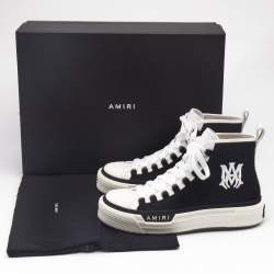 Pre Owned Amiri Black/White Canvas MA Court Sneakers Size 41